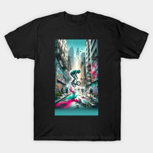 Concrete Flight: BMX Artistry Amidst Urban Canvases T-Shirt